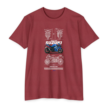 Suzuki GSX-R 1000 Motorcycle Graphic Tee - Unisex CVC Jersey T-shirt for Riders - CreativeRino