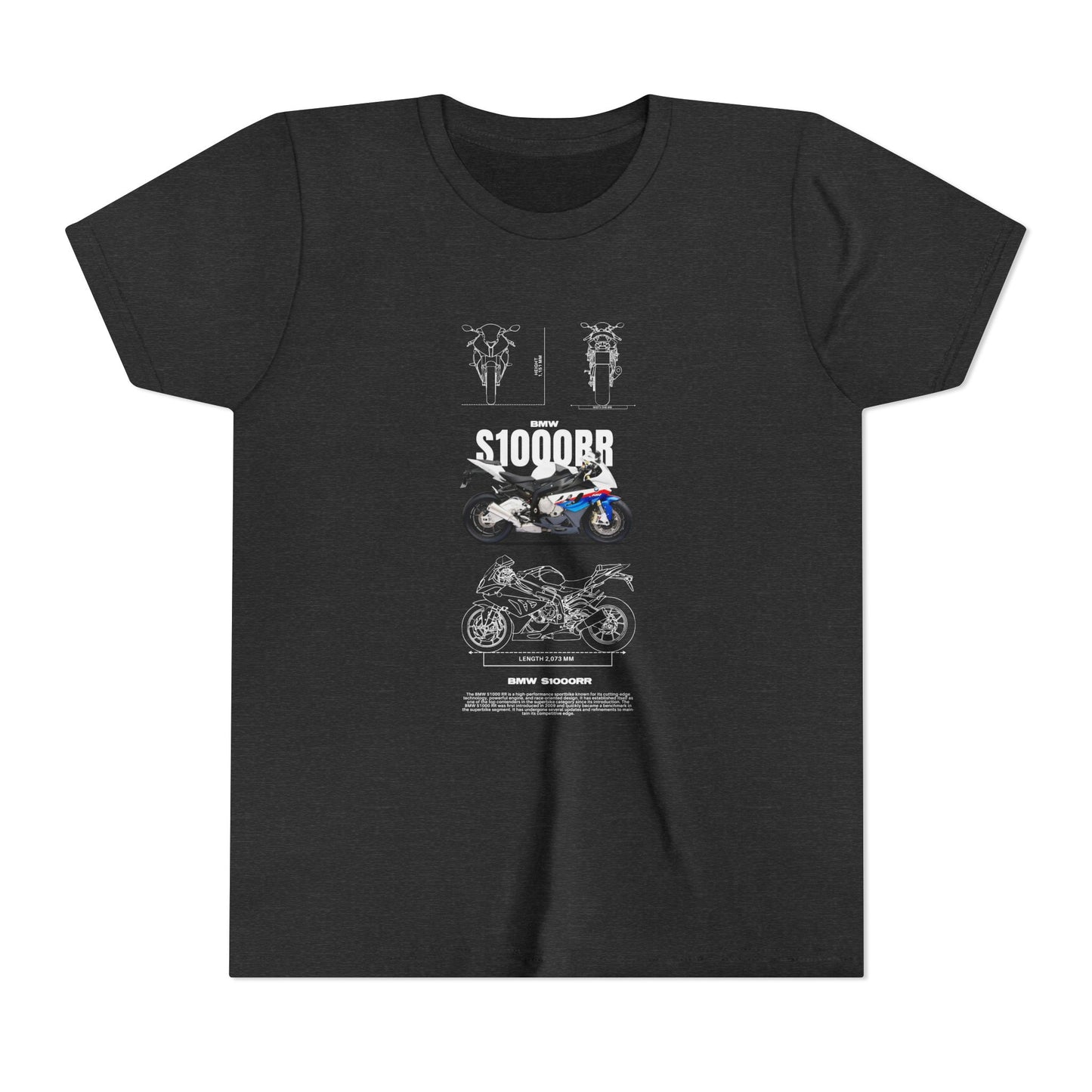BMW S1000RR Youth Short Sleeve Tee - Cool Motorcycle Graphic T-Shirt - CreativeRino