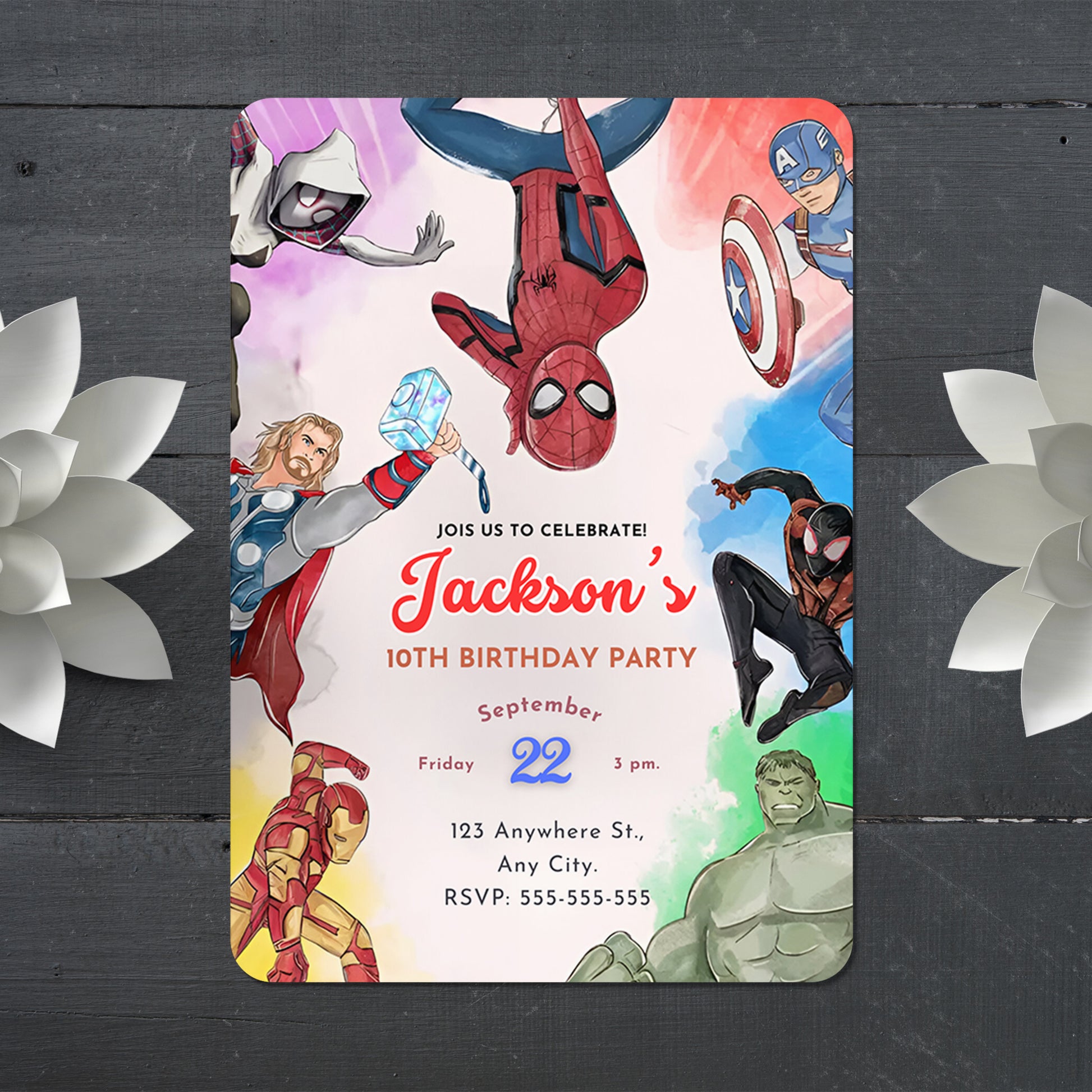 Avengers Secret Wars Birthday Invitation Template - CreativeRino