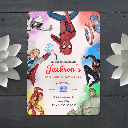 Avengers Secret Wars Birthday Invitation Template - CreativeRino