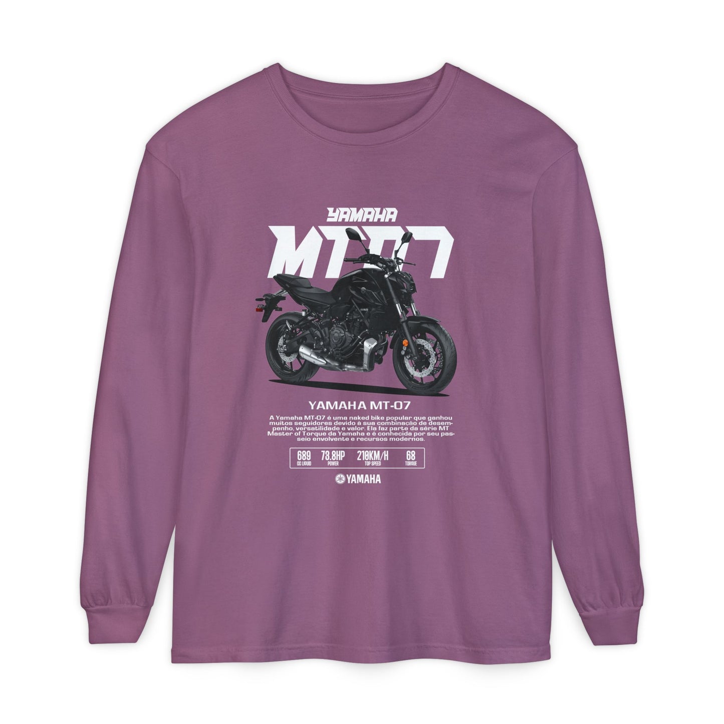 Yamaha MT-07 Long Sleeve T-Shirt for Motorcycle Enthusiasts - CreativeRino