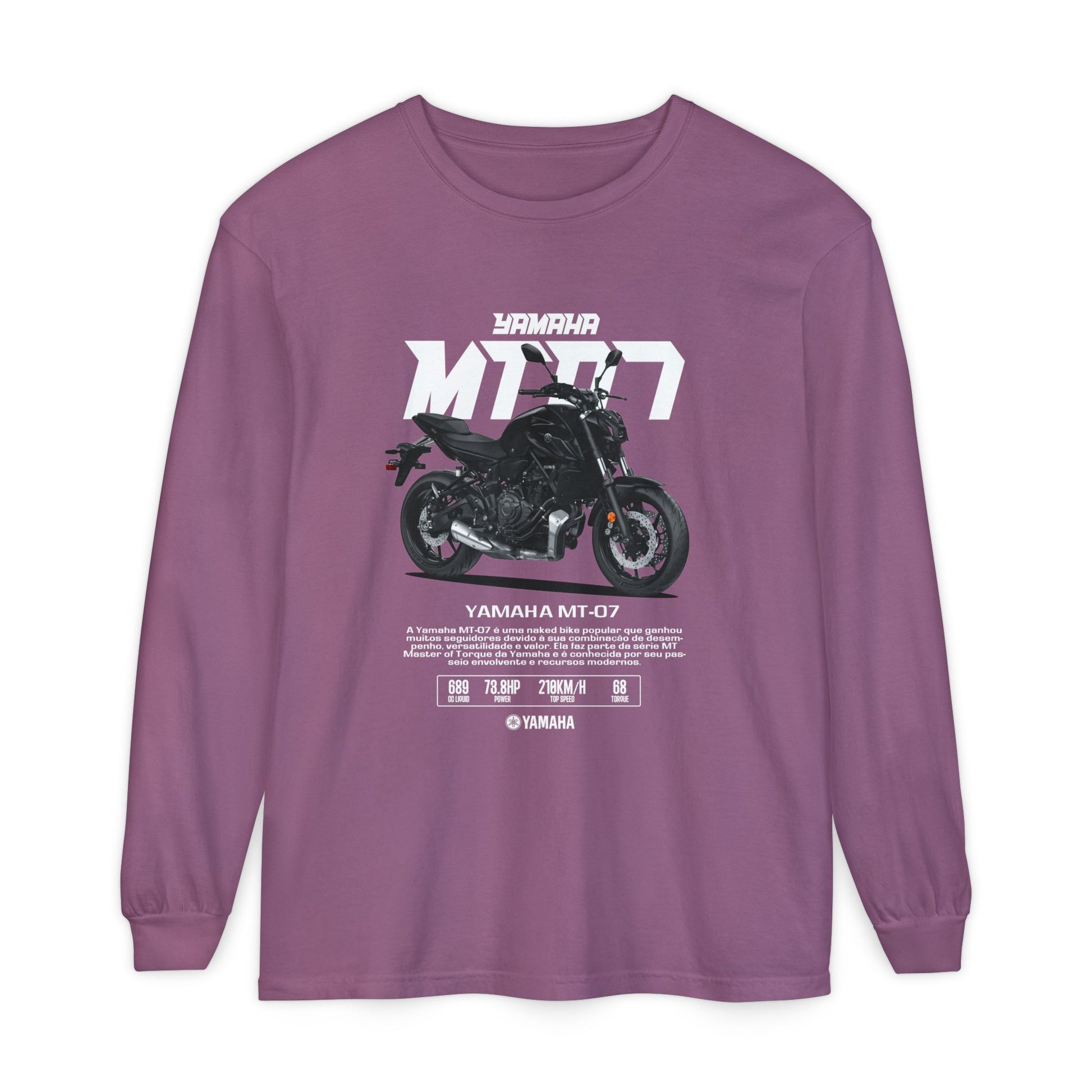 Yamaha MT-07 Long Sleeve T-Shirt for Motorcycle Enthusiasts - CreativeRino