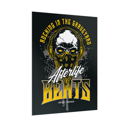Cool Skull Music Rolled Poster - Afterlife Beats - Perfect Poster for Music Lovers & Home Decor - CreativeRino