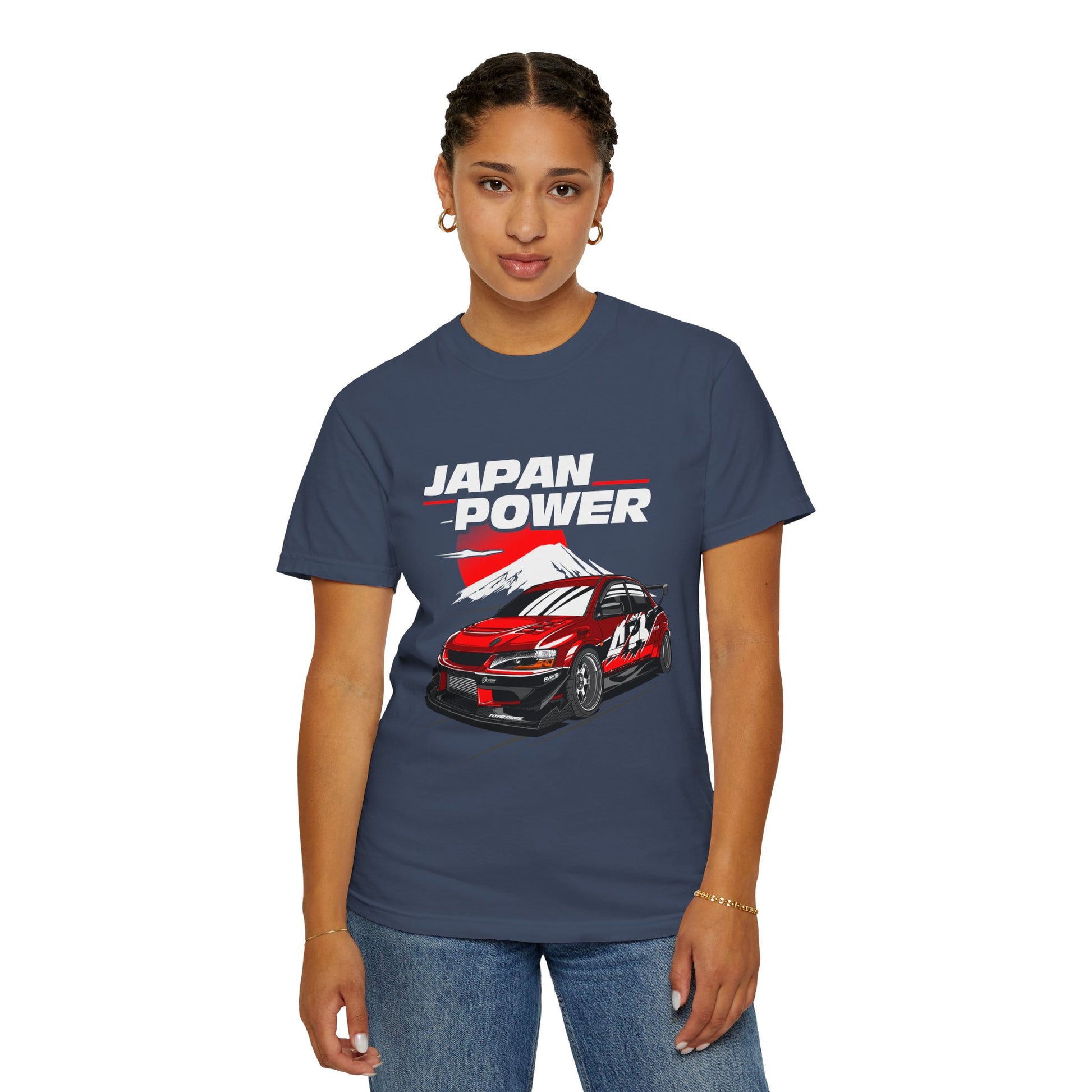 Japan Power Car Unisex Garment-Dyed T-shirt - Perfect T-shirt for Car Enthusiasts - CreativeRino