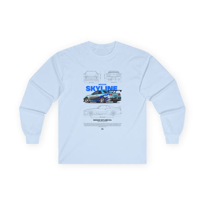 Nissan Skyline Long Sleeve Tee - Classic Car Enthusiast T-shirt - CreativeRino