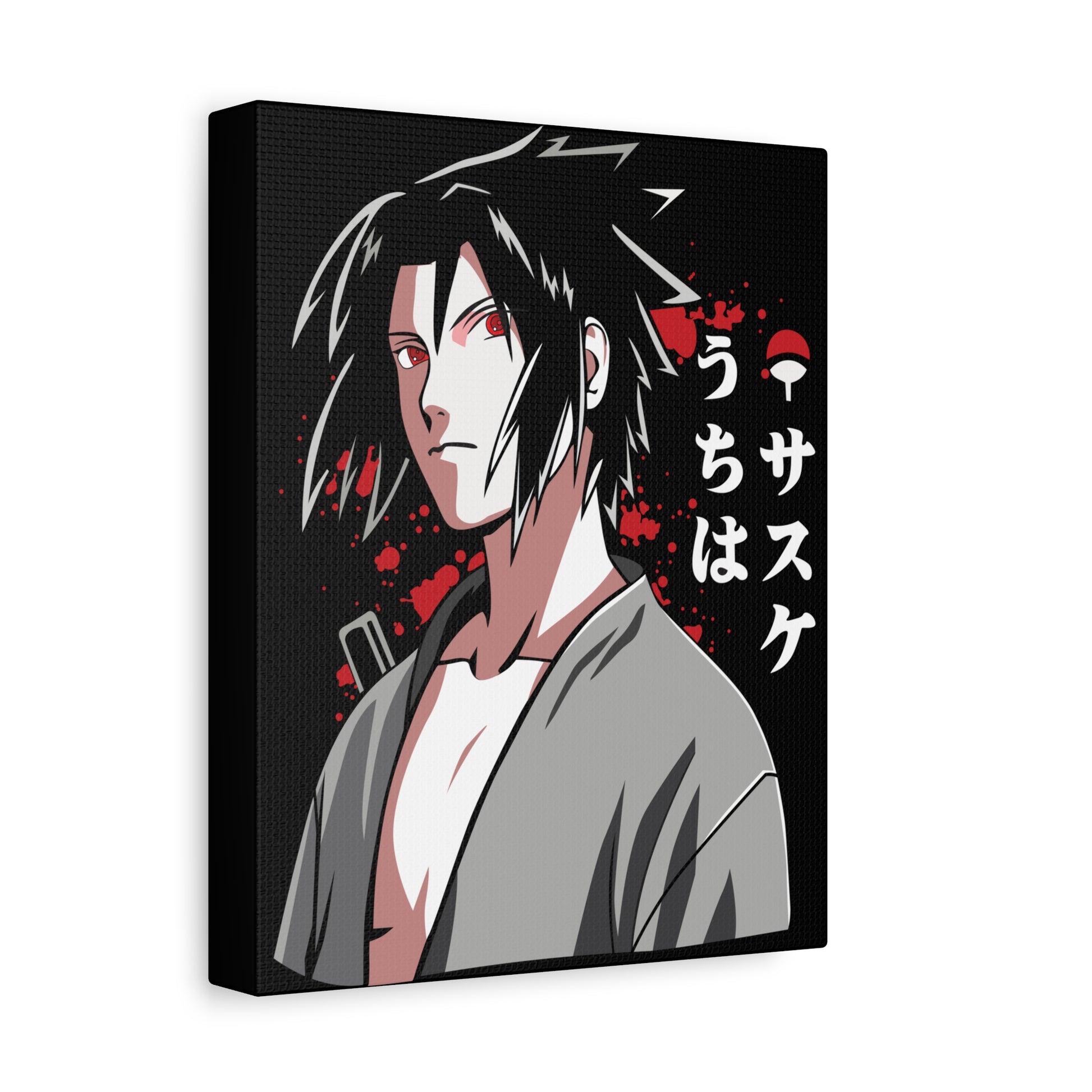 Naruto Matte Canvas Wall Art - Uchiha Sasuke Design - Anime Home Decor - CreativeRino