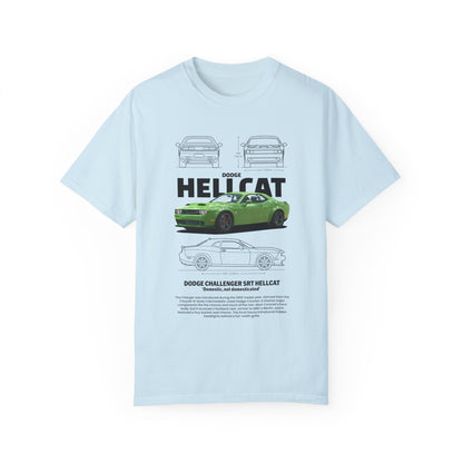 Dodge Charger SRT Hellcat Unisex Garment-Dyed T-Shirt - Car Enthusiast Apparel - CreativeRino