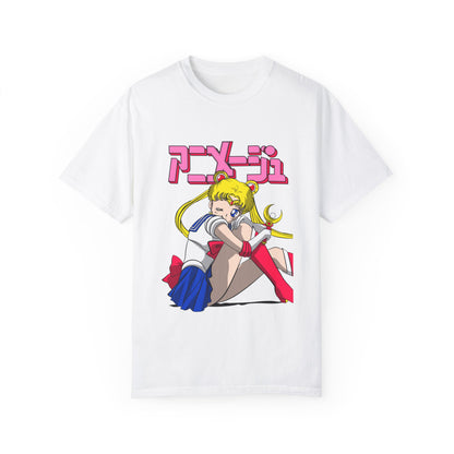 Sailor Moon Unisex Garment-Dyed T-shirt - Retro Anime Tee - CreativeRino