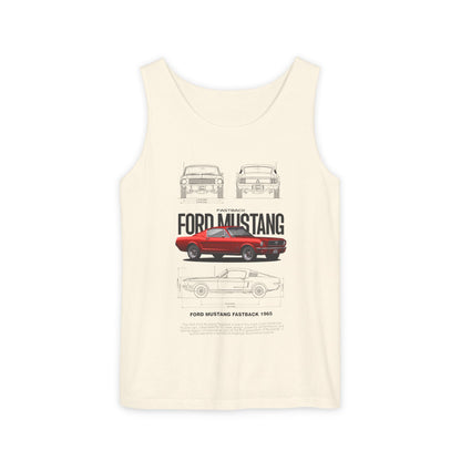 Ford Mustang Fastback 1965 Unisex Tank Top – Classic Car Lover Gift - CreativeRino