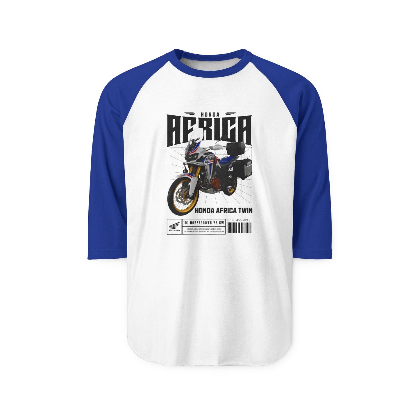 Honda Africa Twin Unisex Raglan Shirt - Perfect T-shirt for Motorcycle Enthusiasts - CreativeRino