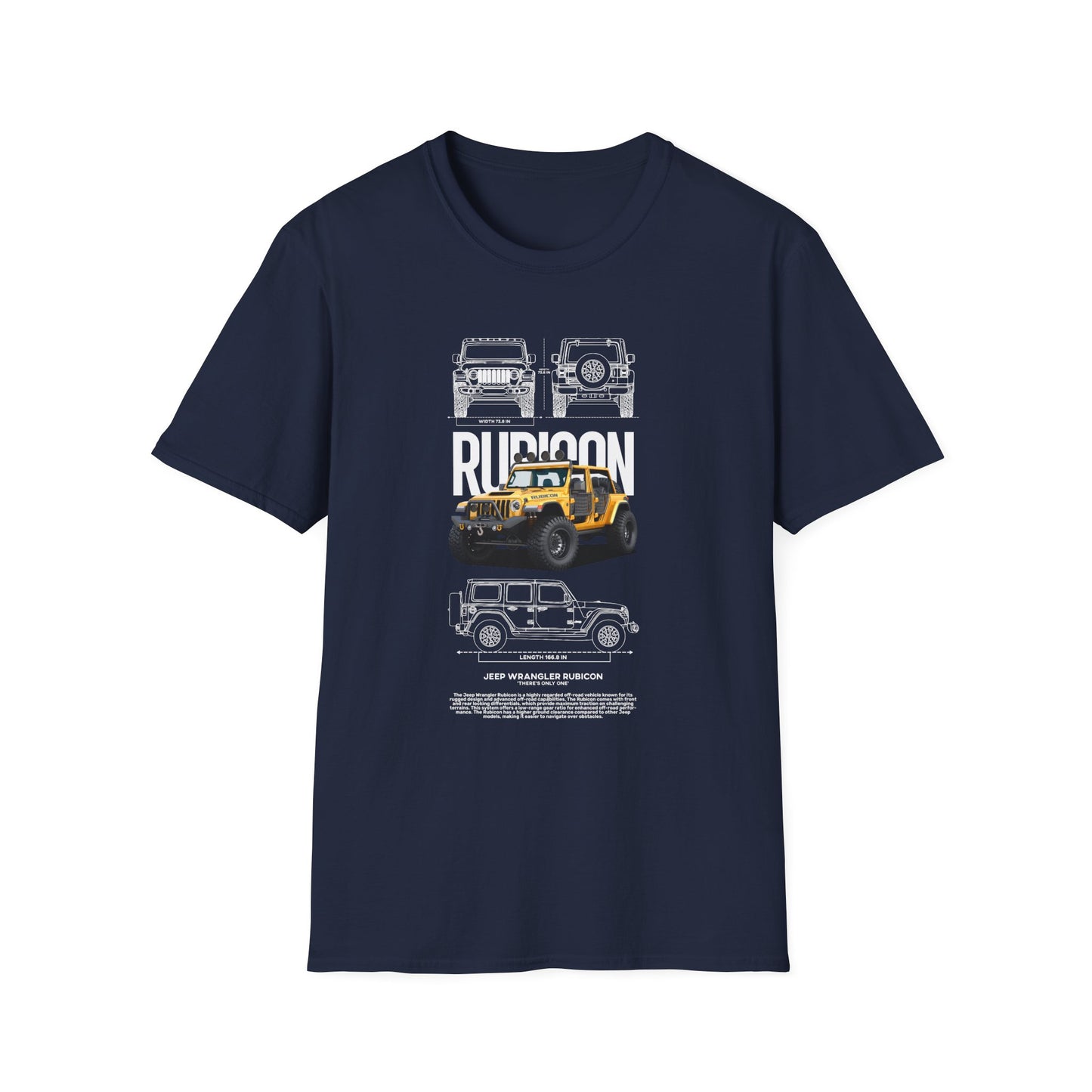 Rubicon Awaits Unisex Softstyle T-Shirt - Off-Road Vehicle Design - CreativeRino
