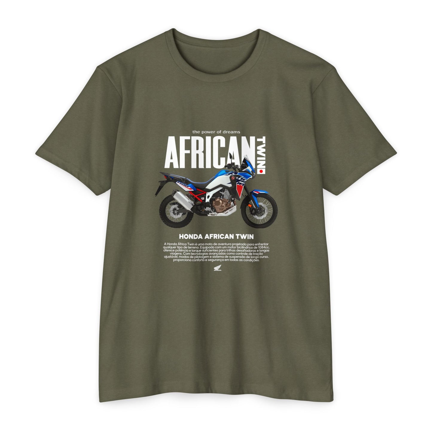 Honda African Twin Unisex T-Shirt - Power of Dreams Motorcycle Tee - CreativeRino