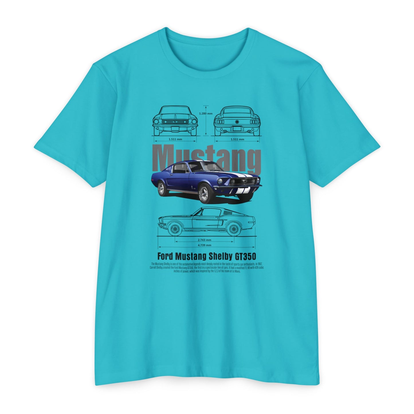 Mustang Shelby GT350 T-Shirt - Vintage Car Design T-shirt for Auto Enthusiasts - CreativeRino