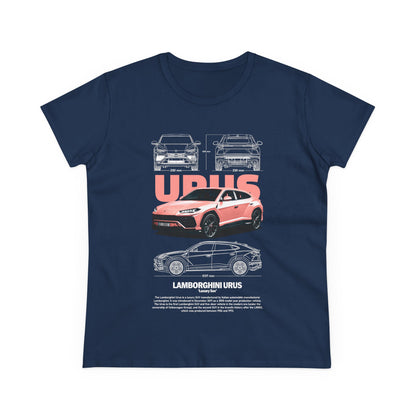 Lamborghini Urus Graphic Tee for Women - Car Enthusiast Cotton Shirt - CreativeRino