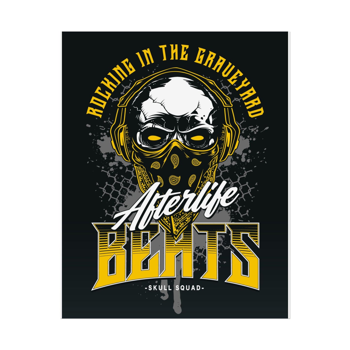 Cool Skull Music Rolled Poster - Afterlife Beats - Perfect Poster for Music Lovers & Home Decor - CreativeRino
