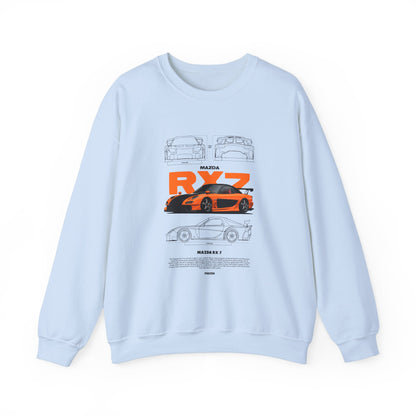 Mazda RX-7 Unisex Heavy Blend™ Crewneck Sweatshirt - Car Enthusiast Apparel - CreativeRino