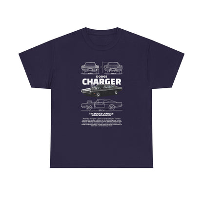Dodge Challenger Car Graphic Unisex Heavy Cotton Tee - Vintage Automobile T-Shirt - CreativeRino