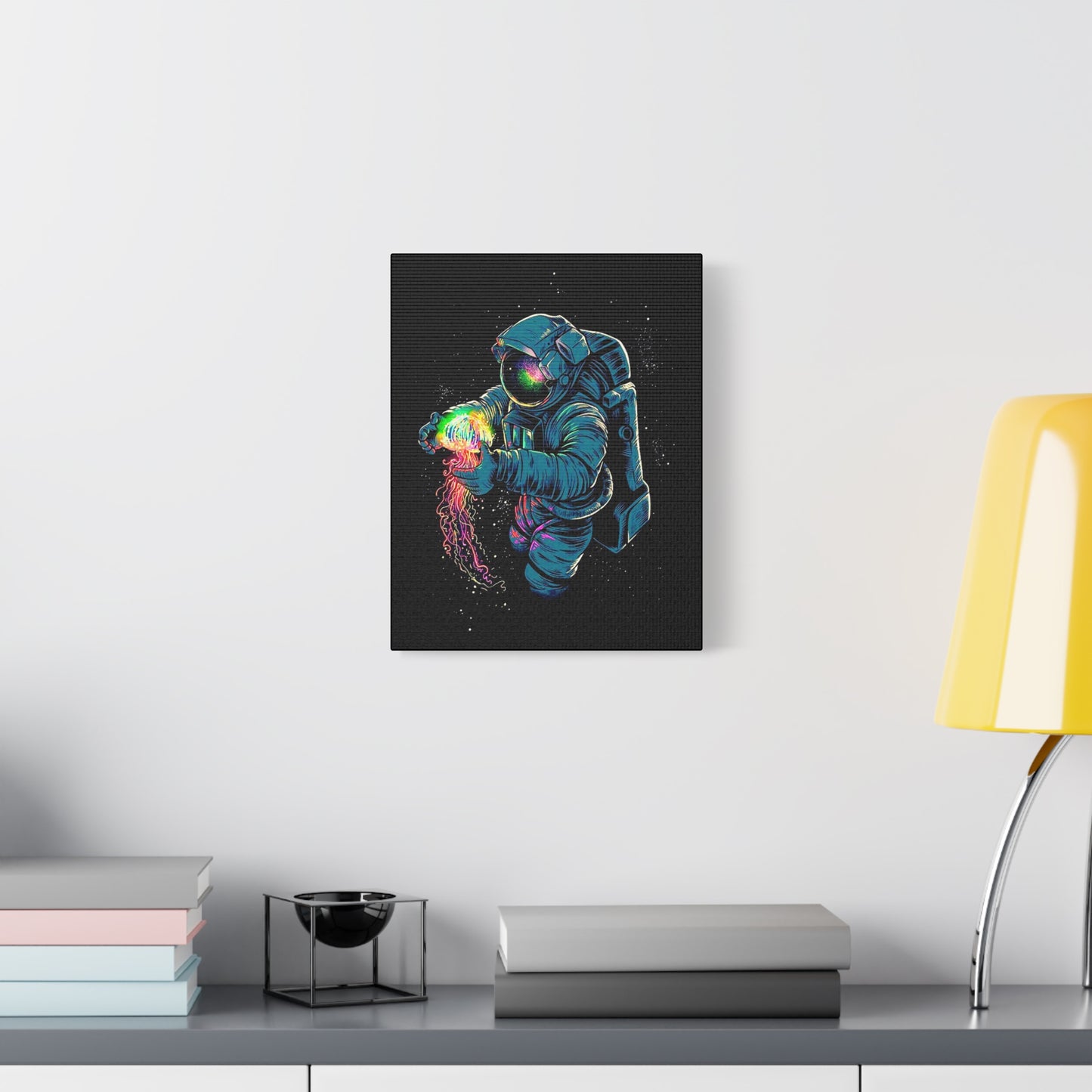 Cosmic Astronaut Canvas Art - Colorful Space Decor - CreativeRino