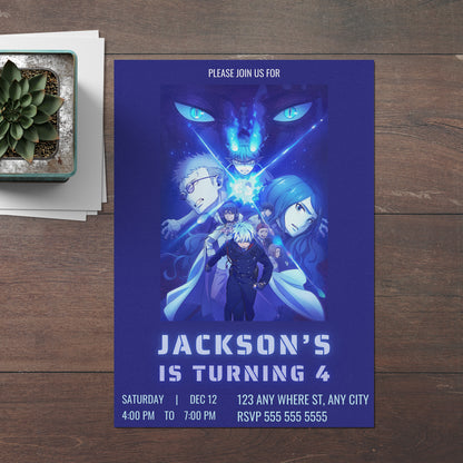 Blue Exorcist Birthday Invitation Template - CreativeRino