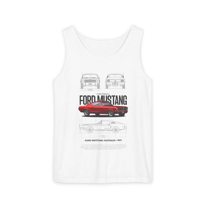 Ford Mustang Fastback 1965 Unisex Tank Top – Classic Car Lover Gift - CreativeRino