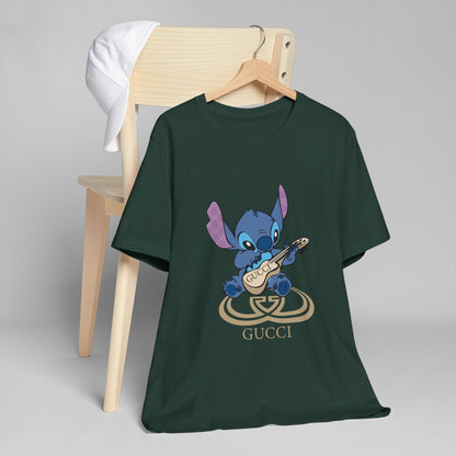 Stitch Guitar Unisex T-Shirt - Fun Casual Graphic Tee - CreativeRino
