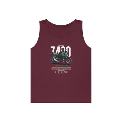 Kawasaki Z400 Unisex Heavy Cotton Tank Top - Perfect T-shirt for Motorbike Enthusiasts - CreativeRino