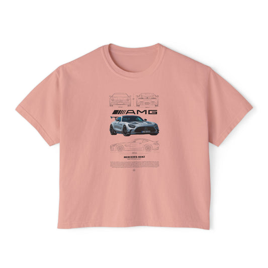 Mercedes-Benz AMG Women's Boxy Tee - Stylish Racing-Inspired Design for Car Enthusiasts - CreativeRino