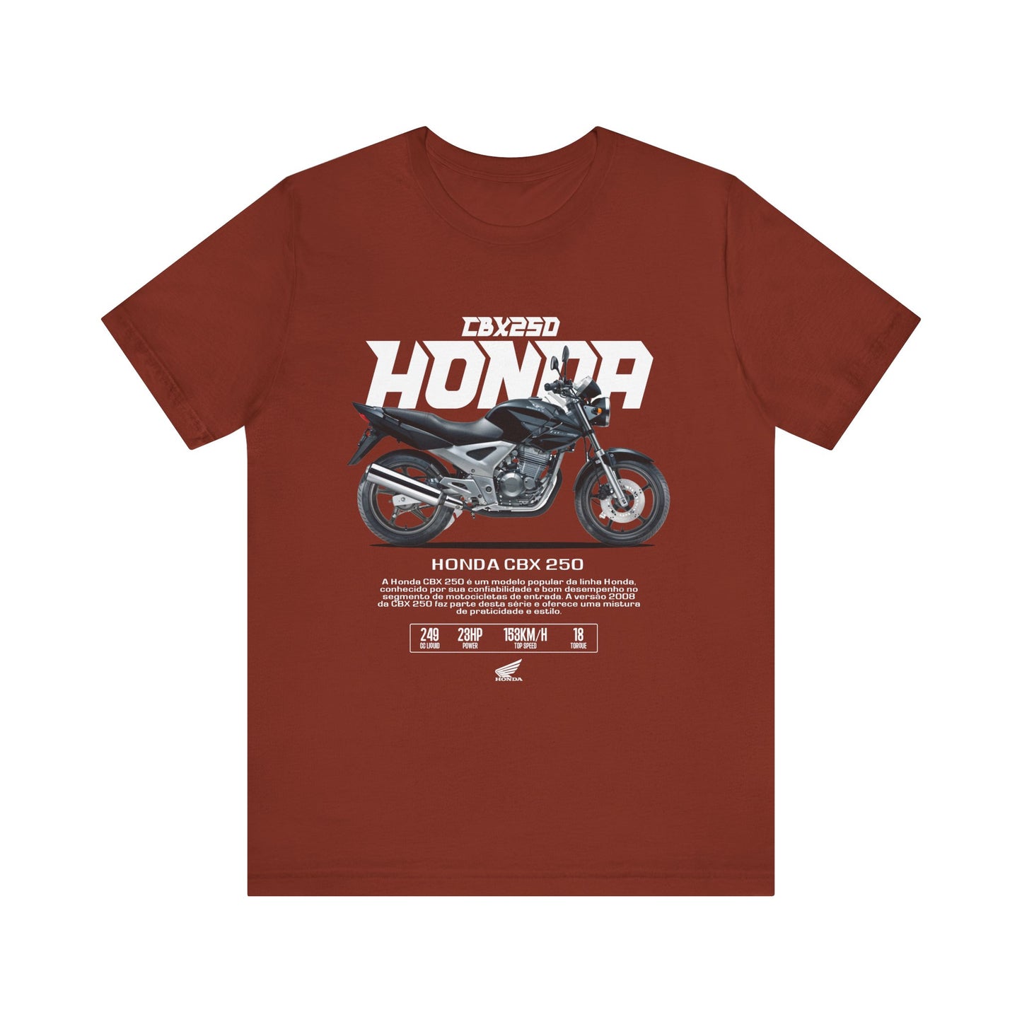 Honda CBX 250 Motorcycle Unisex Tee - Retro Style Short Sleeve T-shirt - CreativeRino