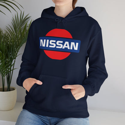 Nissan Logo Hoodie - Vintage Style Unisex Heavy Blend Sweatshirt - CreativeRino