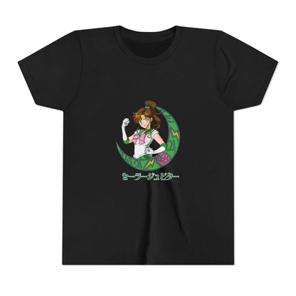 Youth Short Sleeve Tee - Cute Anime T-shirt Design with Floral Moon - CreativeRino