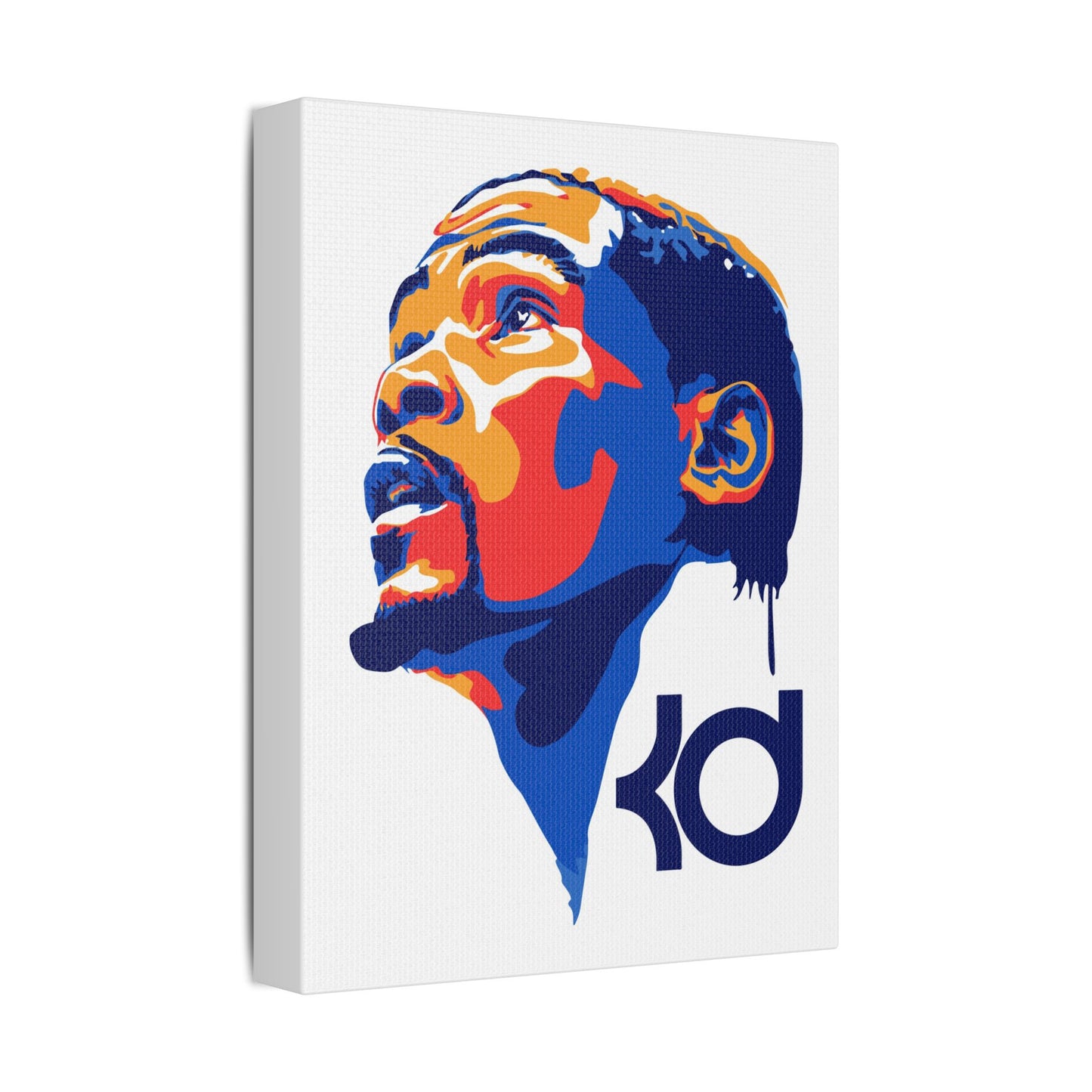 Basketball Satin Canvas Art Print - Kevin Durant Portrait - CreativeRino