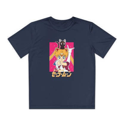 Sailor Moon Youth Competitor Tee with Retro Anime T-shirt Design - CreativeRino