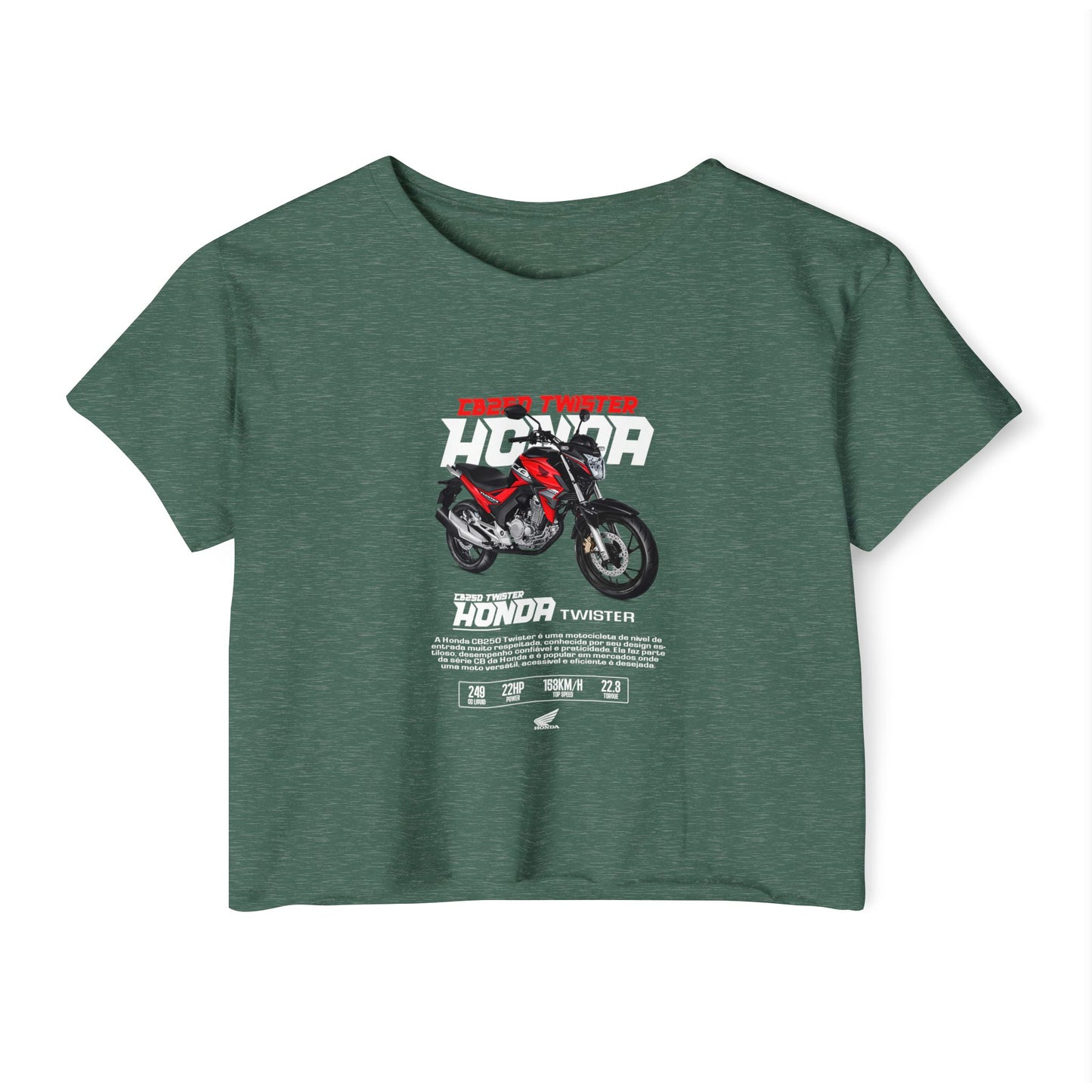 Honda CB Twister 250 Women's Crop Top - Trendy Motorcycle Design - CreativeRino