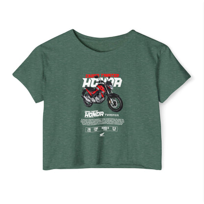 Honda CB Twister 250 Women's Crop Top - Trendy Motorcycle Design - CreativeRino