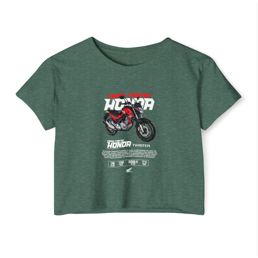 Honda CB Twister 250 Women's Crop Top - Trendy Motorcycle Design - CreativeRino