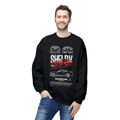 Ford Mustang Shelby Fleece Crewneck Sweatshirt - Soft and Stylish for Auto Enthusiasts - CreativeRino