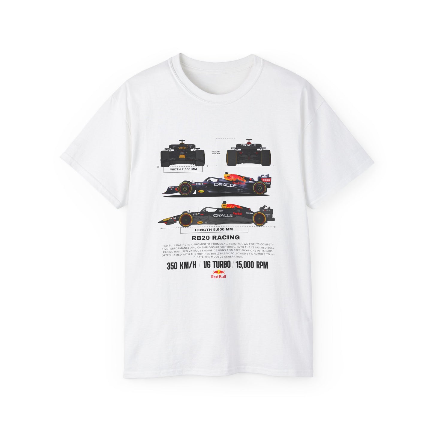 RB20 Racing Unisex Ultra Cotton Tee - Perfect T-shirt for Motorsport Fans - CreativeRino