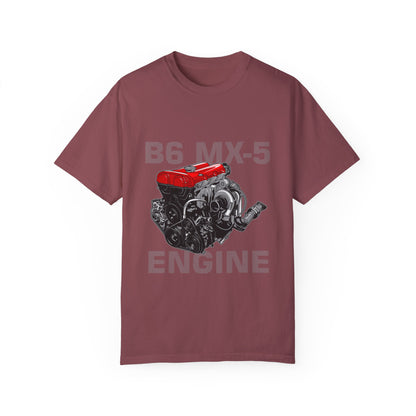 B6 MX-5 Engine Unisex Garment-Dyed T-Shirt - Perfect T-shirt for Car Enthusiasts - CreativeRino