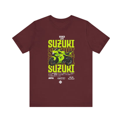 Biker Life Suzuki Unisex Jersey Short Sleeve Tee - Perfect T-shirt for Motorcycle Enthusiasts - CreativeRino