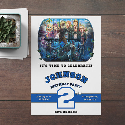 Blue Exorcist Birthday Invitation Template - CreativeRino