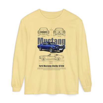 Ford Mustang Shelby GT350 Long Sleeve T-Shirt - Classic Car Lover's Apparel - CreativeRino