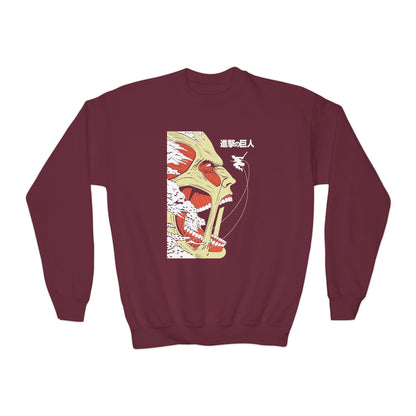 Attack on Titan Youth Crewneck Sweatshirt - Anime-Inspired Design for Fans - CreativeRino
