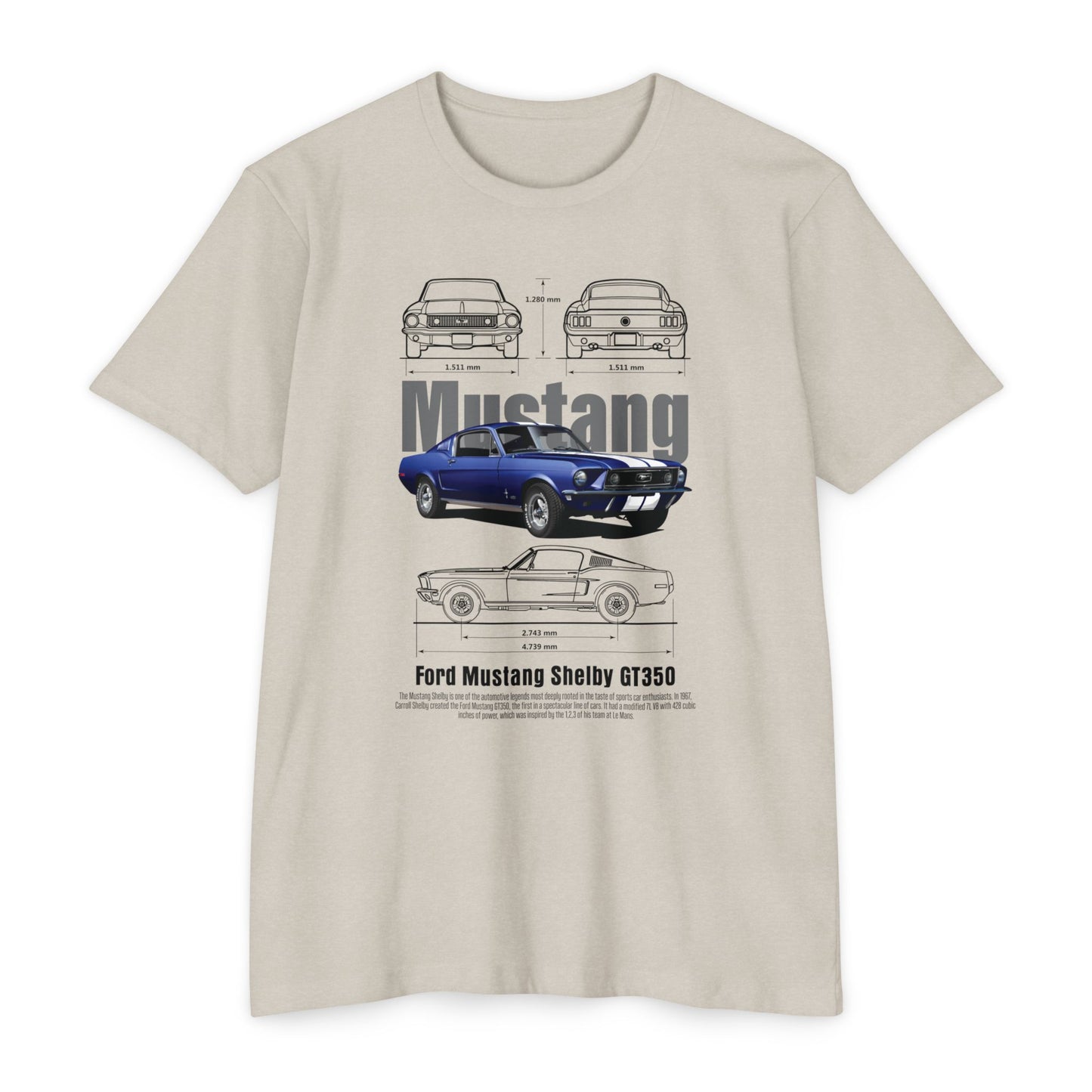 Mustang Shelby GT350 T-Shirt - Vintage Car Design T-shirt for Auto Enthusiasts - CreativeRino