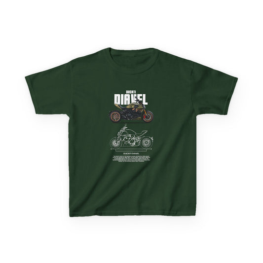 Ducati Diavel Cool Motorcycle Graphic Kids Heavy Cotton Tee - Perfect T-shirt for Young Riders - CreativeRino