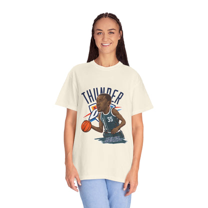 Kevin Durant Thunder Basketball T-shirt - Unisex Garment-Dyed Tee - CreativeRino