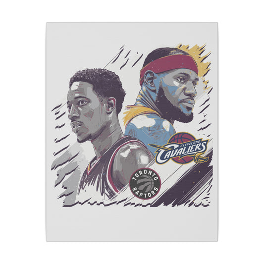 DeMar DeRozan Vs Lebron James Basketball Legend Canvas Art - NBA Stars Wall Decor - CreativeRino
