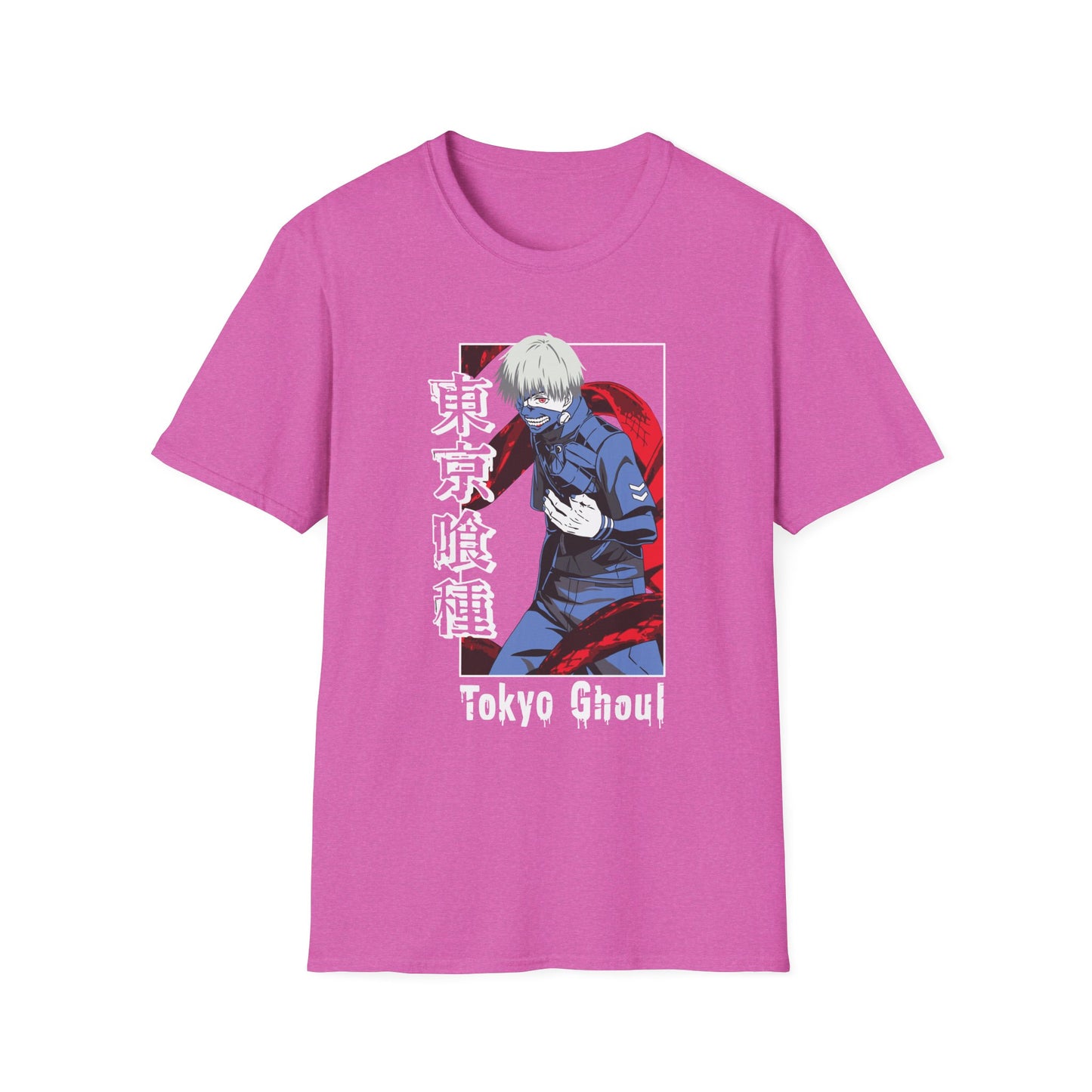 Anime-Inspired Tokyo Ghoul Unisex Softstyle T-shirt - Anime Cool Character Design - CreativeRino