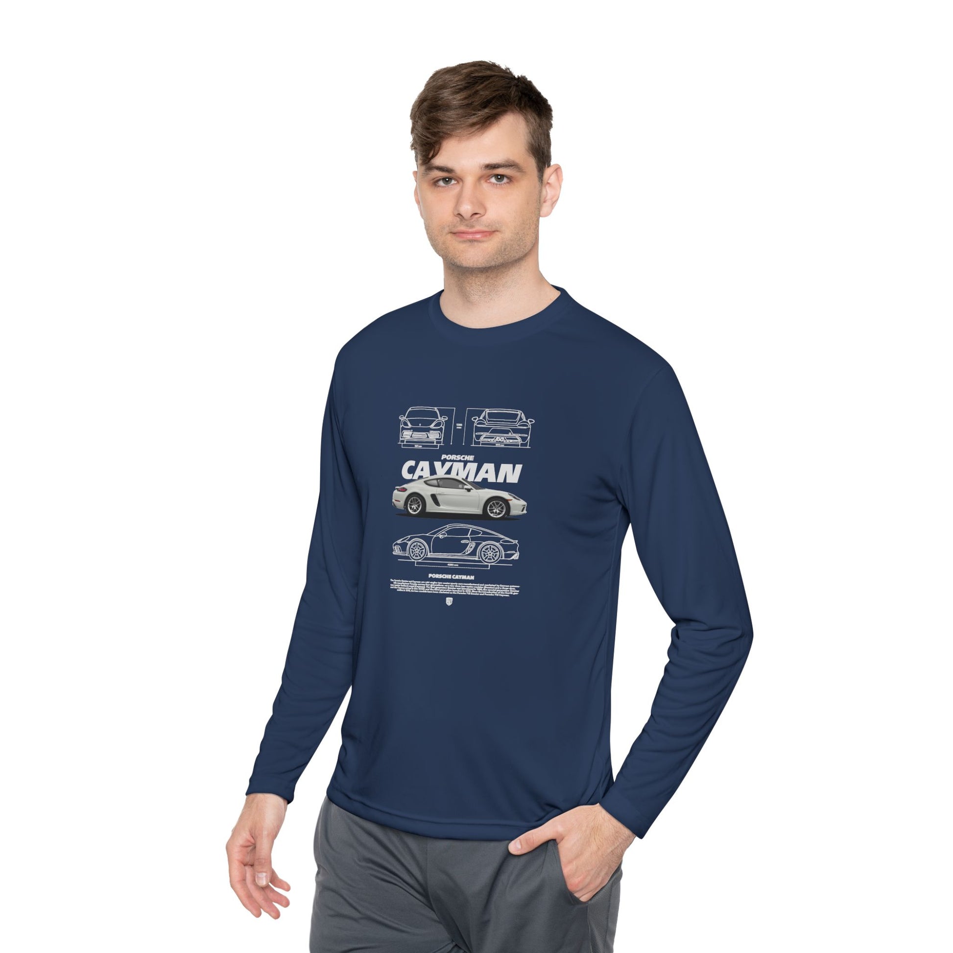 Porsche Cayman Unisex Lightweight Long Sleeve Tee - Car Graphic T-shirt - CreativeRino
