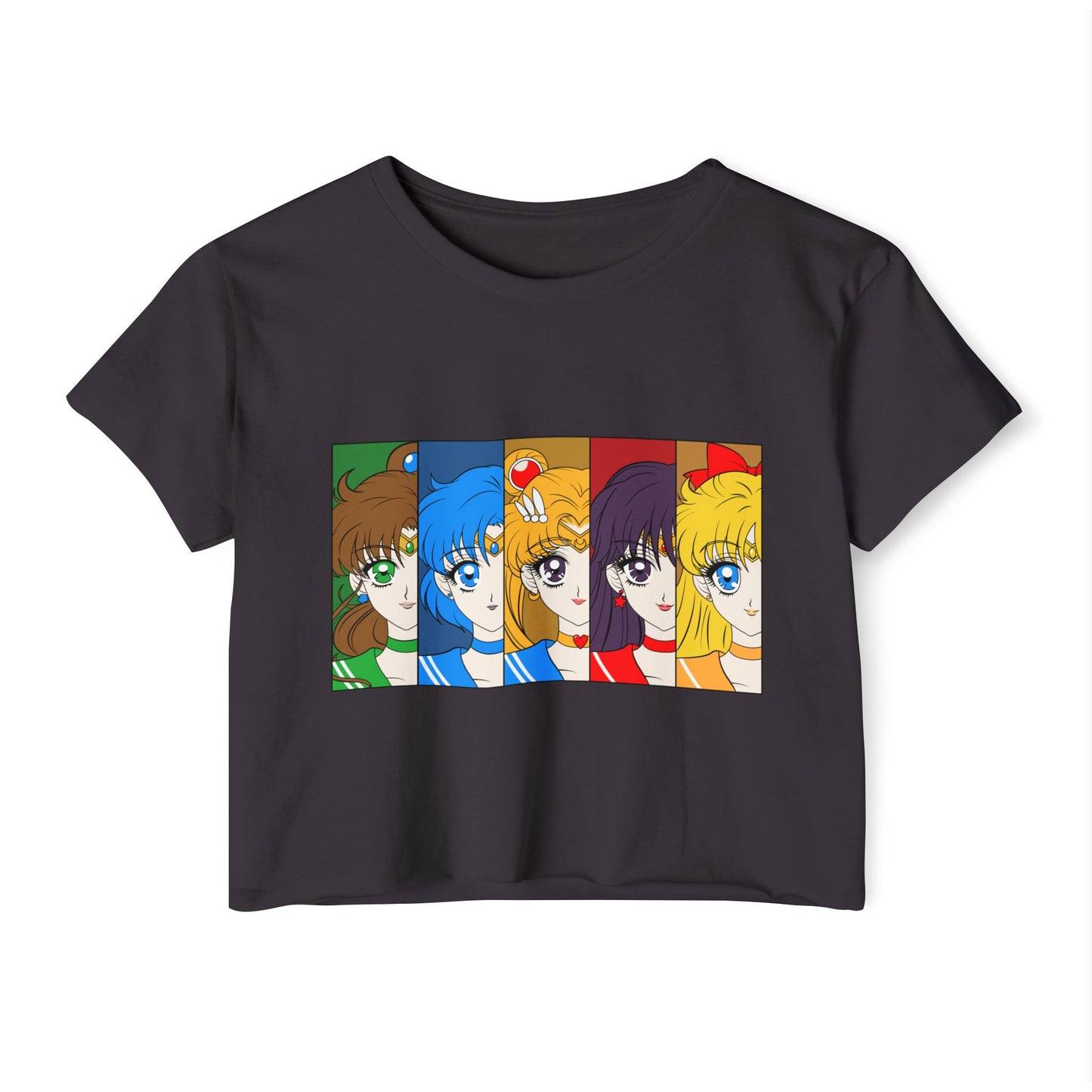 Sailor Moon Women Festival Crop Top - Retro Anime Character Design - CreativeRino