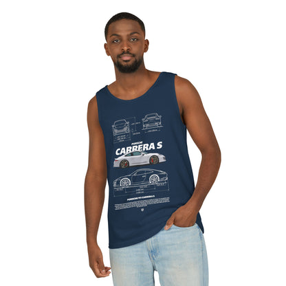 Porsche 911 Carrera S Graphic Tank Top for Car Enthusiasts - CreativeRino